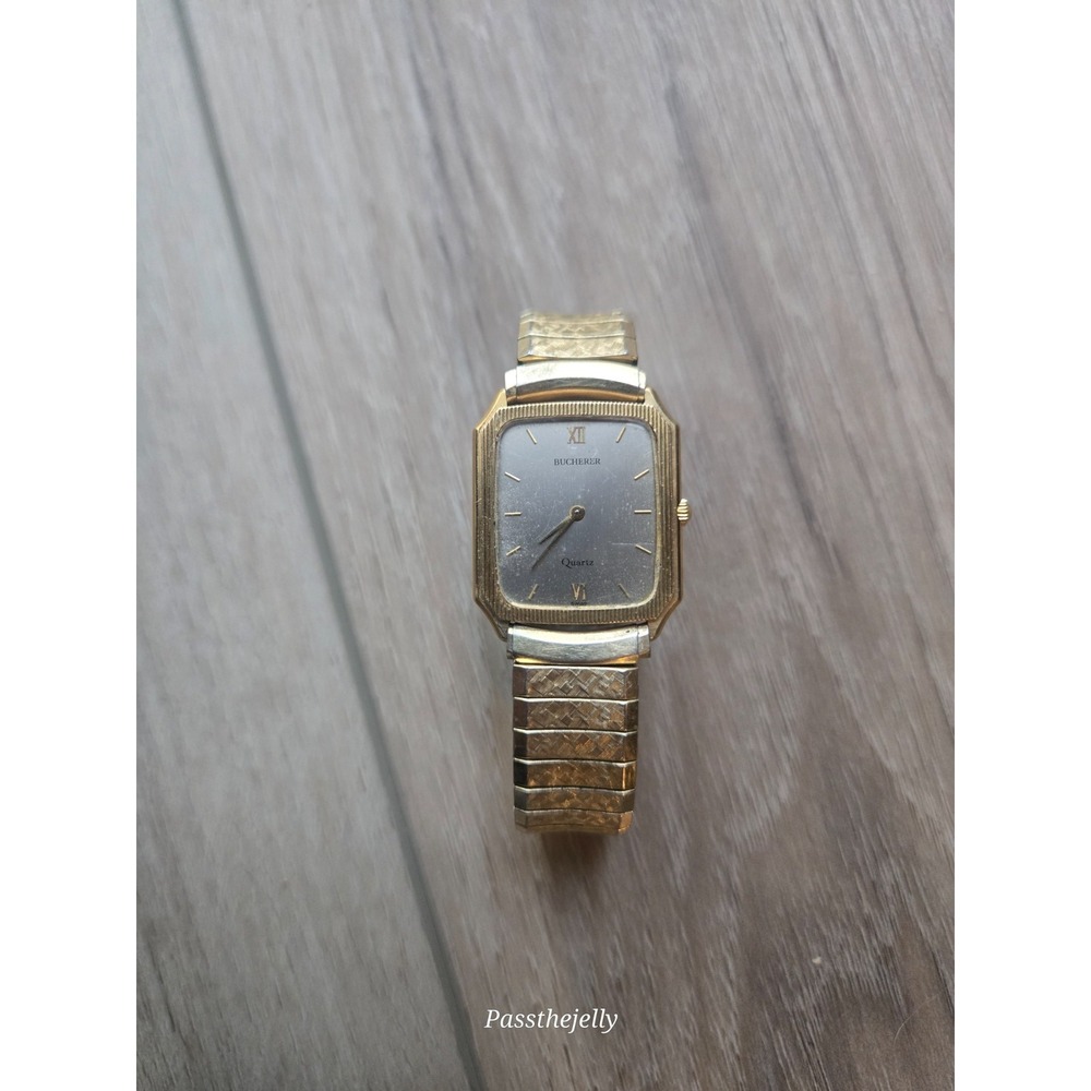 Vtg Gentleman's Men's Bucherer Watch Tank Quartz Swiss Made 956 533 Old Money